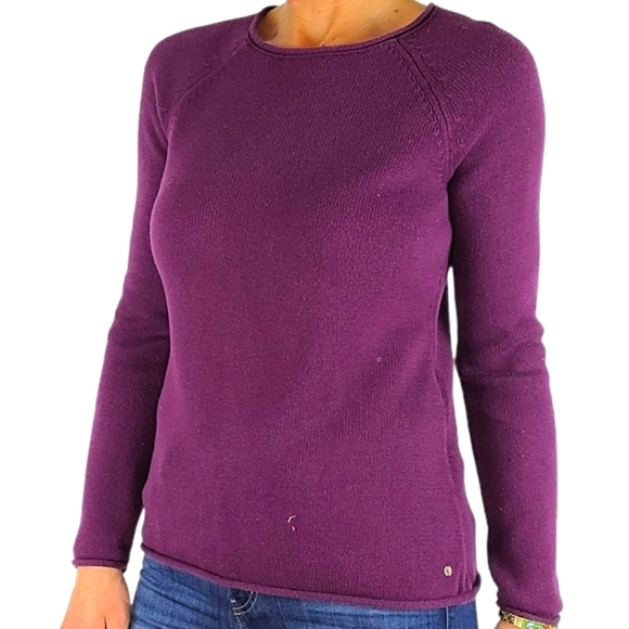 Eddie Bauer Cotton Knit Sweater Size XSmall Purple - Picture 5 of 5